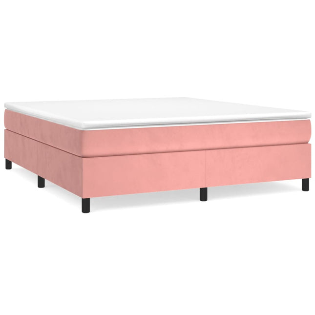Giroletto a Molle con Materasso Rosa 160x200 cm in Velluto