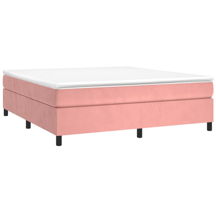 Giroletto a Molle con Materasso Rosa 160x200 cm in Velluto