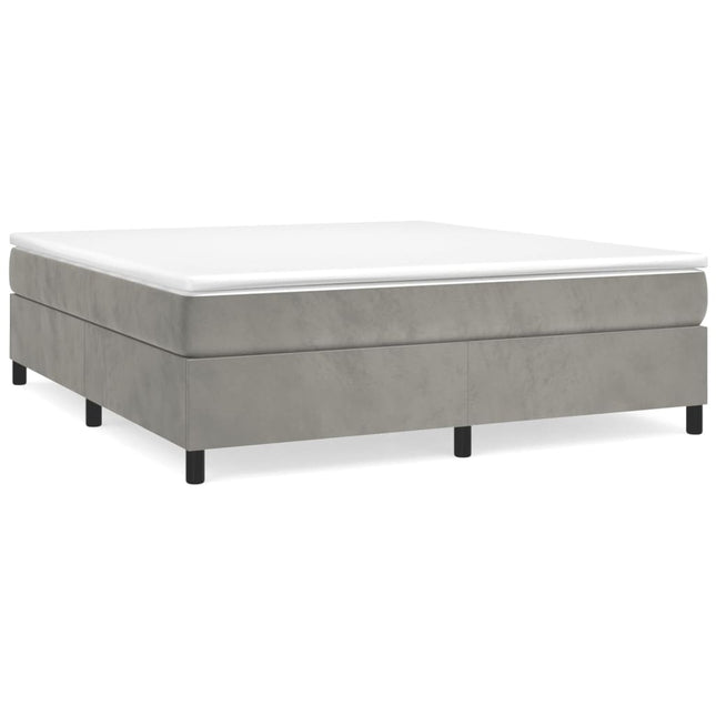 Giroletto a Molle con Materasso Grigio Chiaro 180x200cm Velluto