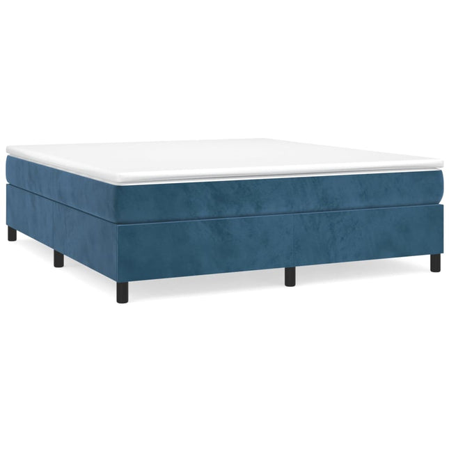 Giroletto a Molle con Materasso Blu Scuro 180x200 cm in Velluto