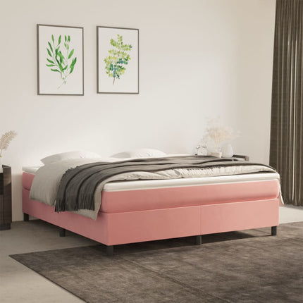 Giroletto a Molle con Materasso Rosa 180x200 cm in Velluto