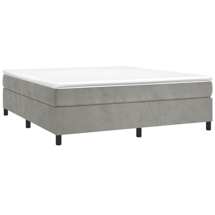 Giroletto a Molle con Materasso Grigio Chiaro 200x200cm Velluto