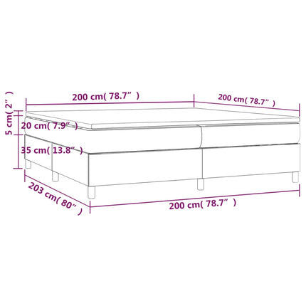 Giroletto a Molle con Materasso Rosa 200x200 cm in Velluto