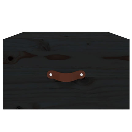 Comodino a Muro Nero 40x29,5x22 cm