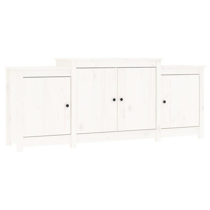 Credenza Bianca 164x37x68 cm in Legno Massello di Pino