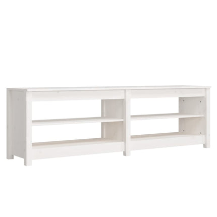 Scarpiera Bianca 160x36,5x50 cm in Legno Massello di Pino