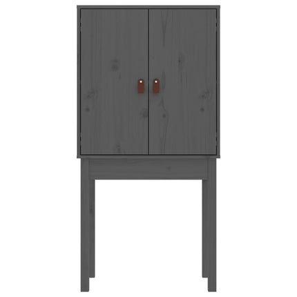 Credenza Grigia 60x40x120 cm in Legno Massello di Pino