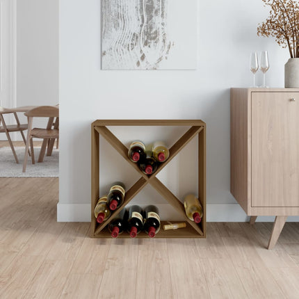 Portavini Marrone Ambra 62x25x62 cm in Legno Massello di Pino