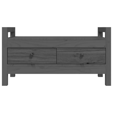 Panca da Ingresso Grigio 80x40x43 cm in Legno Massello di Pino