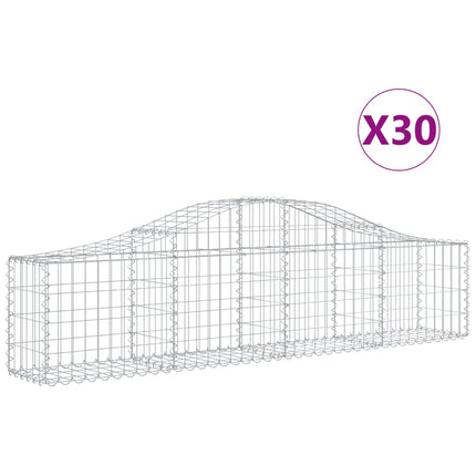 Cesti Gabbioni ad Arco 30 pz 200x30x40/60 cm Ferro Zincato