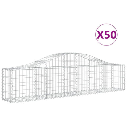 Cesti Gabbioni ad Arco 50 pz 200x30x40/60 cm Ferro Zincato