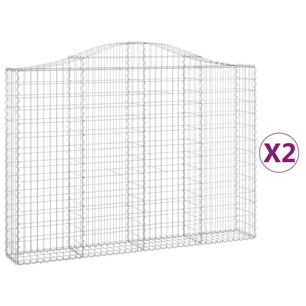 Cesti Gabbioni ad Arco 2 pz 200x30x140/160 cm Ferro Zincato