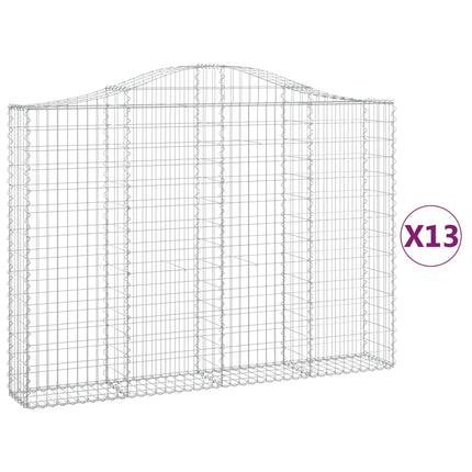 Cesti Gabbioni ad Arco 13 pz 200x30x140/160 cm Ferro Zincato