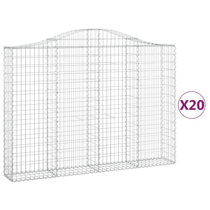 Cesti Gabbioni ad Arco 20 pz 200x30x140/160 cm Ferro Zincato