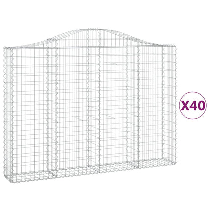 Cesti Gabbioni ad Arco 40 pz 200x30x140/160 cm Ferro Zincato