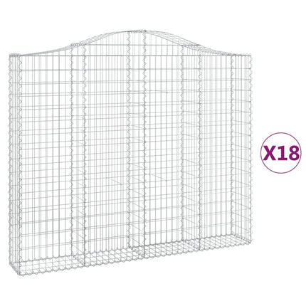Cesti Gabbioni ad Arco 18 pz 200x30x160/180 cm Ferro Zincato