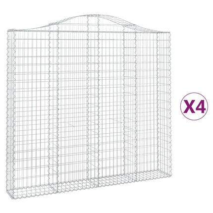 Cesti Gabbioni ad Arco 4 pz 200x30x180/200 cm Ferro Zincato