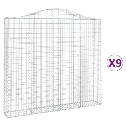 Cesti Gabbioni ad Arco 9 pz 200x30x180/200 cm Ferro Zincato
