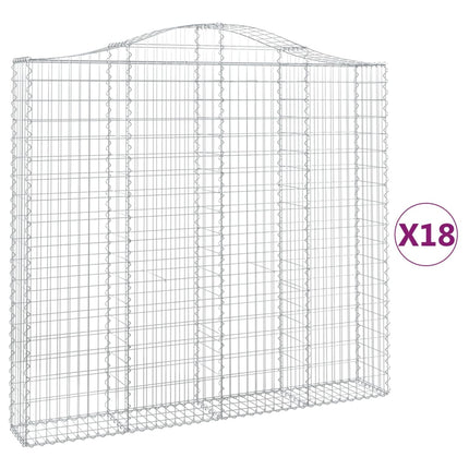 Cesti Gabbioni ad Arco 18 pz 200x30x180/200 cm Ferro Zincato