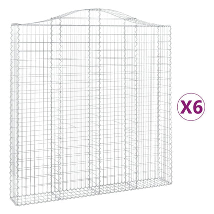 Cesti Gabbioni ad Arco 6 pz 200x30x200/220 cm Ferro Zincato