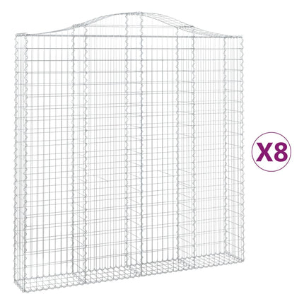 Cesti Gabbioni ad Arco 8 pz 200x30x200/220 cm Ferro Zincato