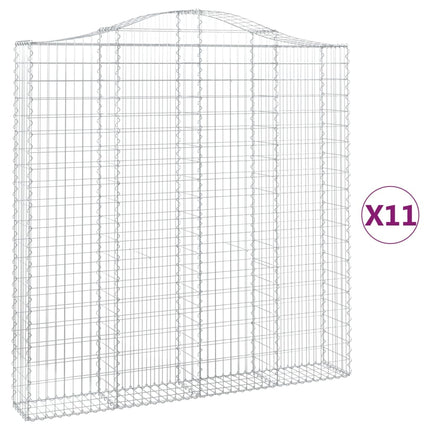 Cesti Gabbioni ad Arco 11 pz 200x30x200/220 cm Ferro Zincato