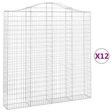Cesti Gabbioni ad Arco 12 pz 200x30x200/220 cm Ferro Zincato