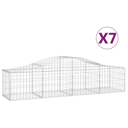 Cesti Gabbioni ad Arco 7 pz 200x50x40/60 cm Ferro Zincato