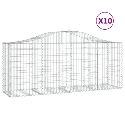 Cesti Gabbioni ad Arco 10 pz 200x50x80/100 cm Ferro Zincato