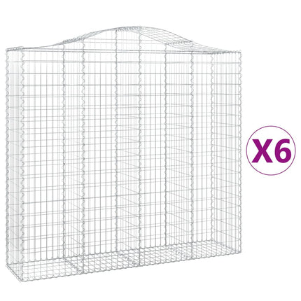 Cesti Gabbioni ad Arco 6 pz 200x50x180/200 cm Ferro Zincato