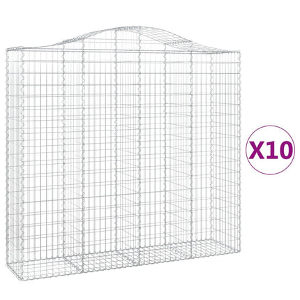 Cesti Gabbioni ad Arco 10 pz 200x50x180/200 cm Ferro Zincato