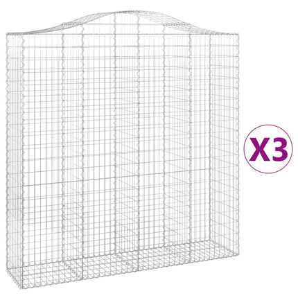 Cesti Gabbioni ad Arco 3 pz 200x50x200/220 cm Ferro Zincato