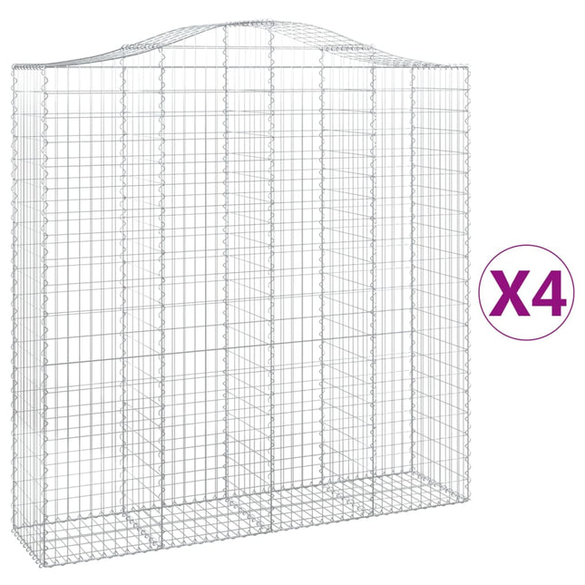 Cesti Gabbioni ad Arco 4 pz 200x50x200/220 cm Ferro Zincato