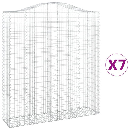 Cesti Gabbioni ad Arco 7 pz 200x50x220/240 cm Ferro Zincato