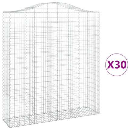 Cesti Gabbioni ad Arco 30 pz 200x50x220/240 cm Ferro Zincato