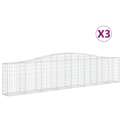 Cesti Gabbioni ad Arco 3 pz 400x30x80/100 cm Ferro Zincato