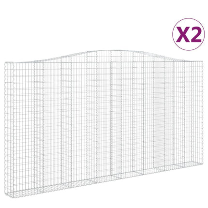 Cesti Gabbioni ad Arco 2 pz 400x30x200/220 cm Ferro Zincato