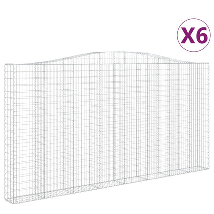 Cesti Gabbioni ad Arco 6 pz 400x30x200/220 cm Ferro Zincato