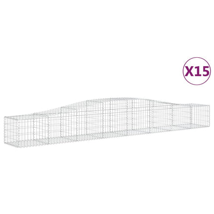 Cesti Gabbioni ad Arco 15 pz 400x50x40/60 cm Ferro Zincato