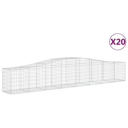 Cesti Gabbioni ad Arco 20 pz 400x50x60/80 cm Ferro Zincato