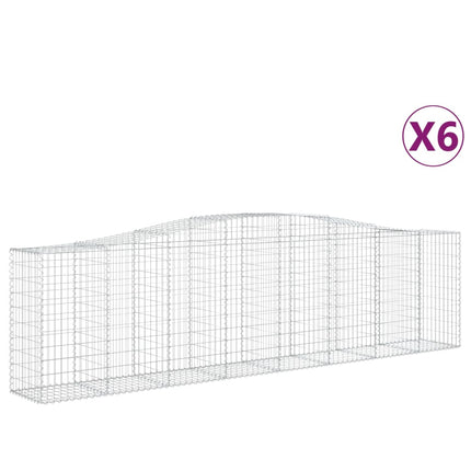Cesti Gabbioni ad Arco 6 pz 400x50x100/120 cm Ferro Zincato