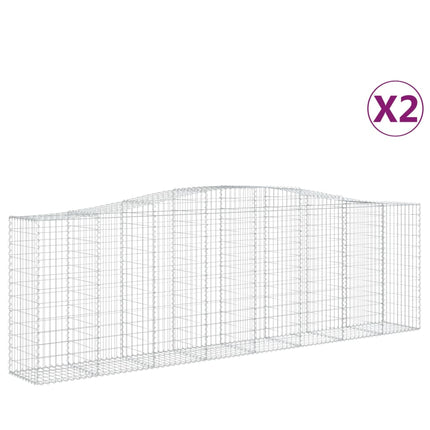 Cesti Gabbioni ad Arco 2 pz 400x50x120/140 cm Ferro Zincato