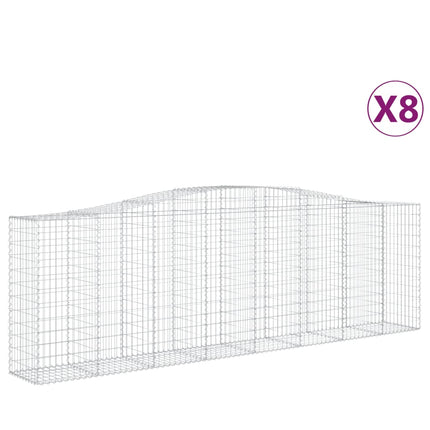 Cesti Gabbioni ad Arco 8 pz 400x50x120/140 cm Ferro Zincato