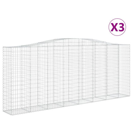 Cesti Gabbioni ad Arco 3 pz 400x50x160/180 cm Ferro Zincato