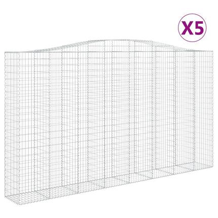 Cesti Gabbioni ad Arco 5 pz 400x50x220/240 cm Ferro Zincato
