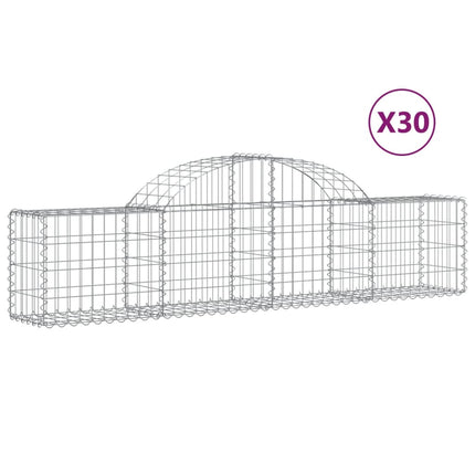 Cesti Gabbioni ad Arco 30 pz 200x30x40/60 cm Ferro Zincato
