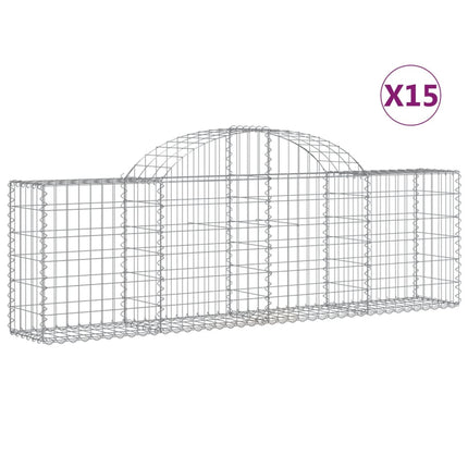 Cesti Gabbioni ad Arco 15 pz 200x30x60/80 cm Ferro Zincato