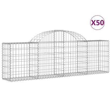 Cesti Gabbioni ad Arco 50 pz 200x30x60/80 cm Ferro Zincato