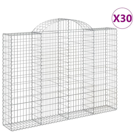 Cesti Gabbioni ad Arco 30 pz 200x30x140/160 cm Ferro Zincato