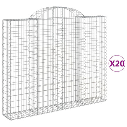 Cesti Gabbioni ad Arco 20 pz 200x30x160/180 cm Ferro Zincato